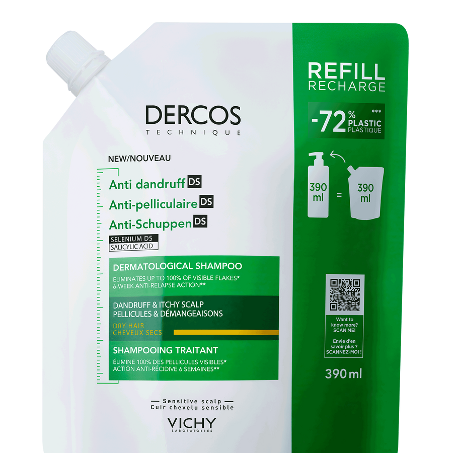 VICHY Dercos Champô Anticaspa Cabelo Seco ECO RECARGA Duplo 2x390ml