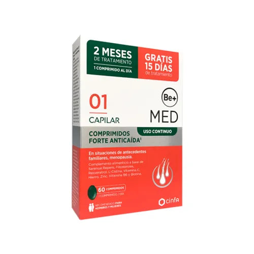 Be+ Med Capilar Uso Continuo Forte Complemento Alimenticio 60 comprimidos-1