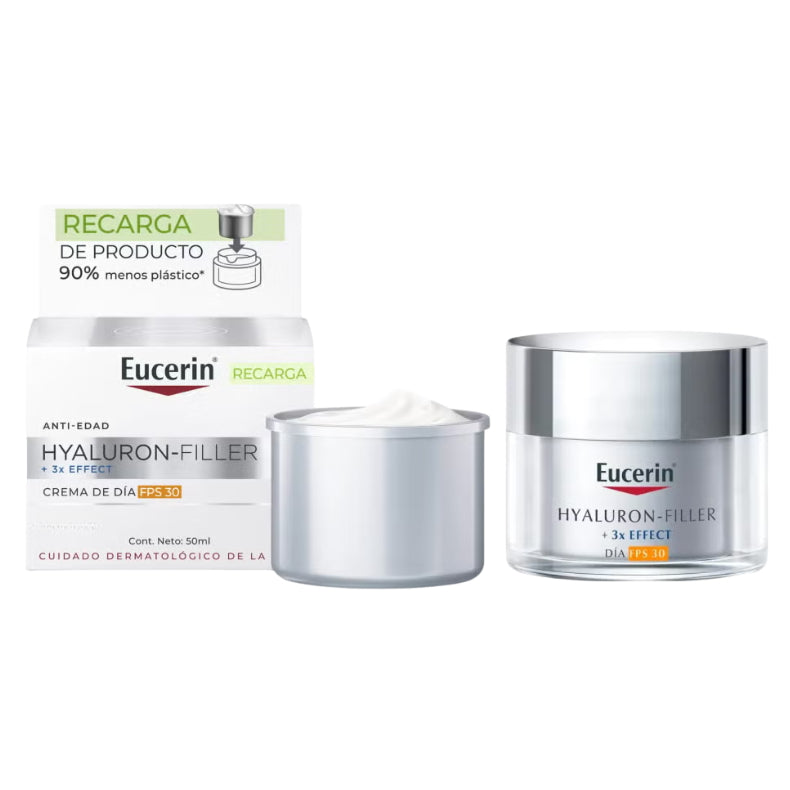 Eucerin Pack Antiedad Hyaluron Filler Día FPS30 50ml + Recarga 50ml