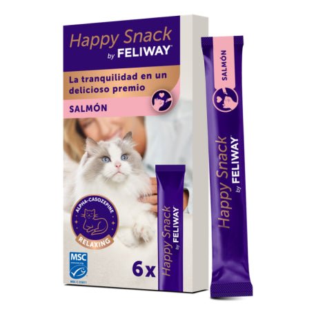 Feliway Happy Snack Refrigerio para Gatos Salmón 6 ud