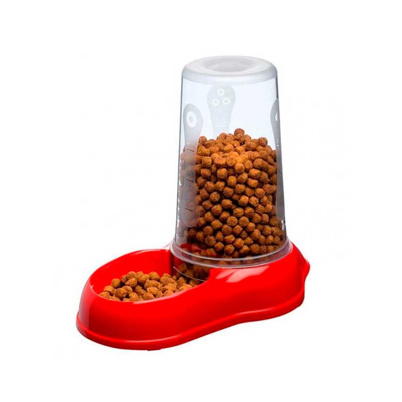 Ferplast Azimut Dispenser di Cibo e Acqua Rosso 5,5L