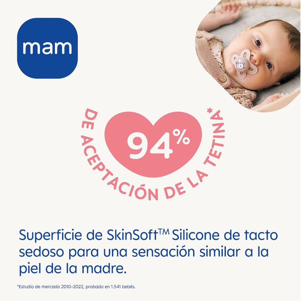 MAM Chupete Original Silicona 2-6M 2 Unidades Azul