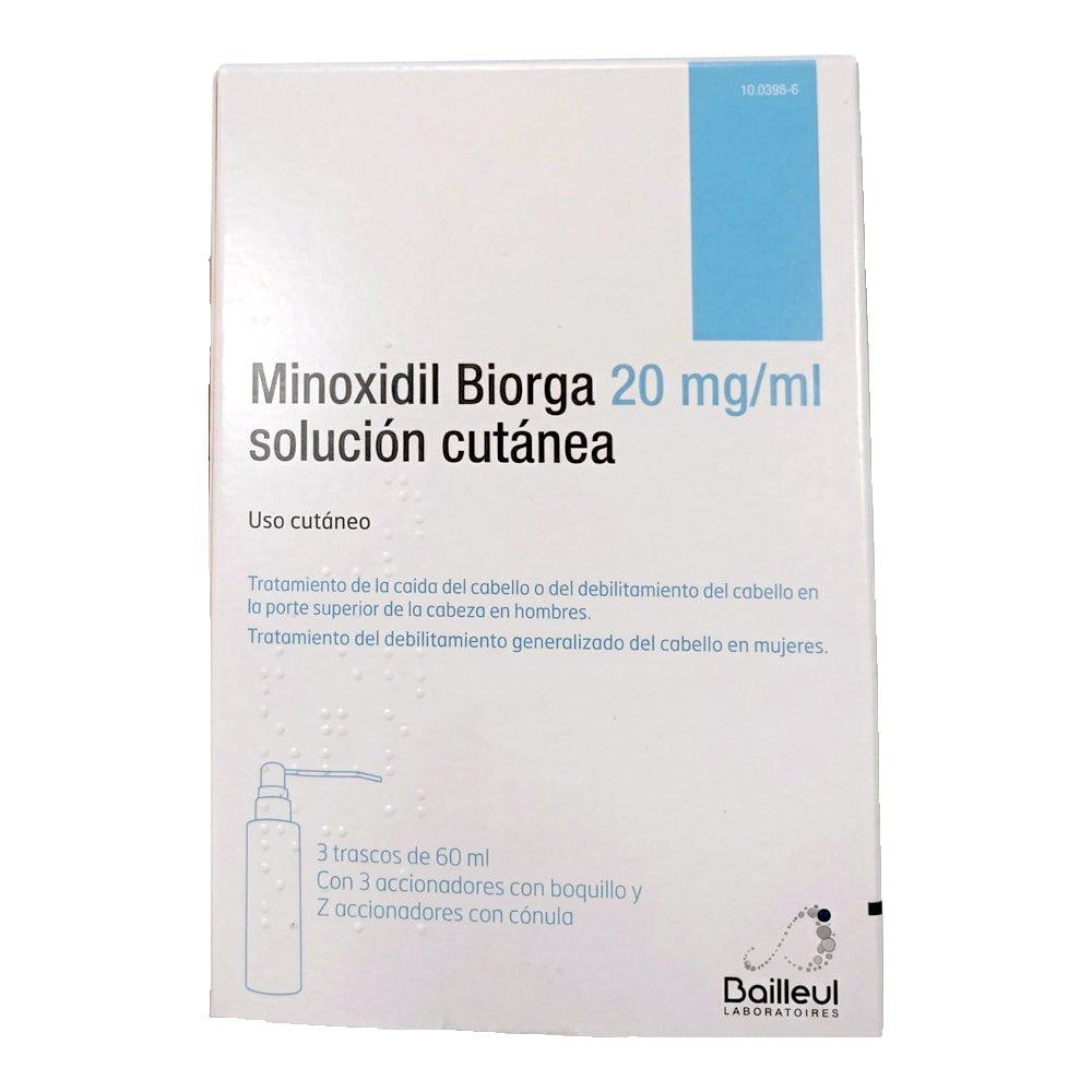Minoxidil Biorga 20 mg/ml soluzione cutanea capelli 3 flaconi 60 ml
