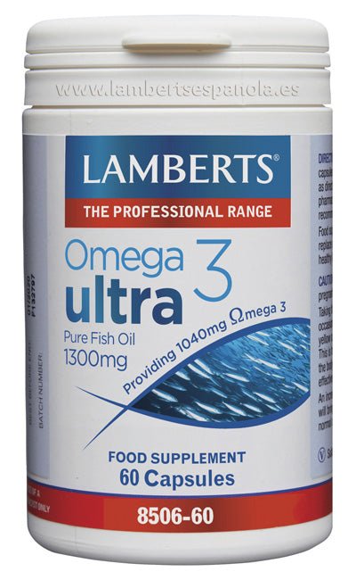 Lamberts Omega 3 Ultra Aceite de Pescado Puro 1300 mg Duplo 2x60 Cápsulas