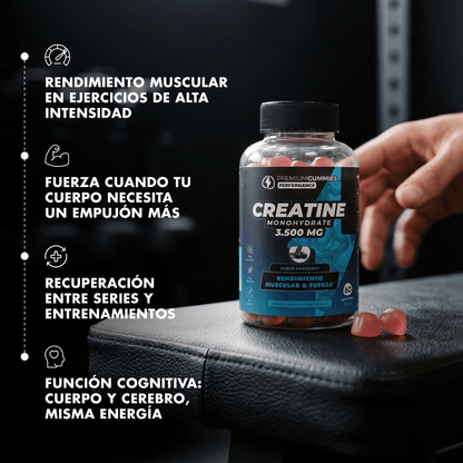 Premium Gummies Performance Creatine Suplemento Creatina 3.500 mg 60 Gominolas