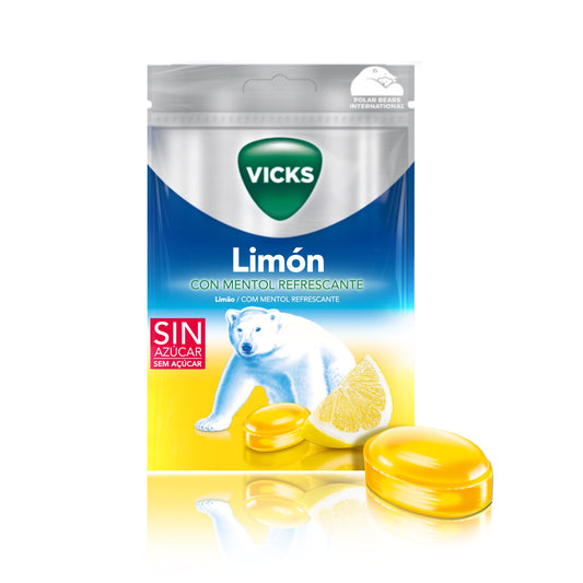 Vicks Caramelos de Limão Duro Sem Açúcar 72g