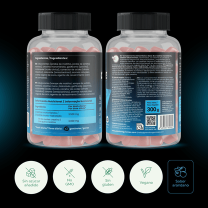 Premium Gummies Performance Creatine Suplemento Creatina 3.500 mg 60 Gominolas