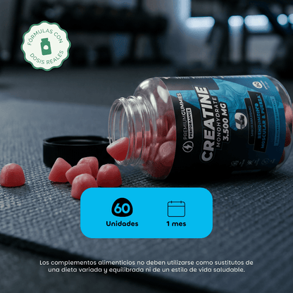 Premium Gummies Performance Creatine Suplemento Creatina 3.500 mg 60 Gominolas
