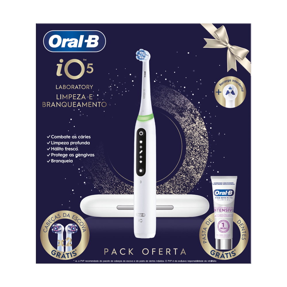 Oral-B iO 5 Cepillo de dientes eléctrico 4 cabezales Pack Regalo