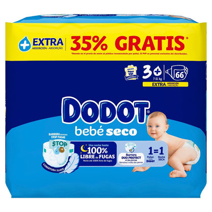 DODOT Dry Baby Extra Jumbo Confezione Taglia 3+ (66 unità)