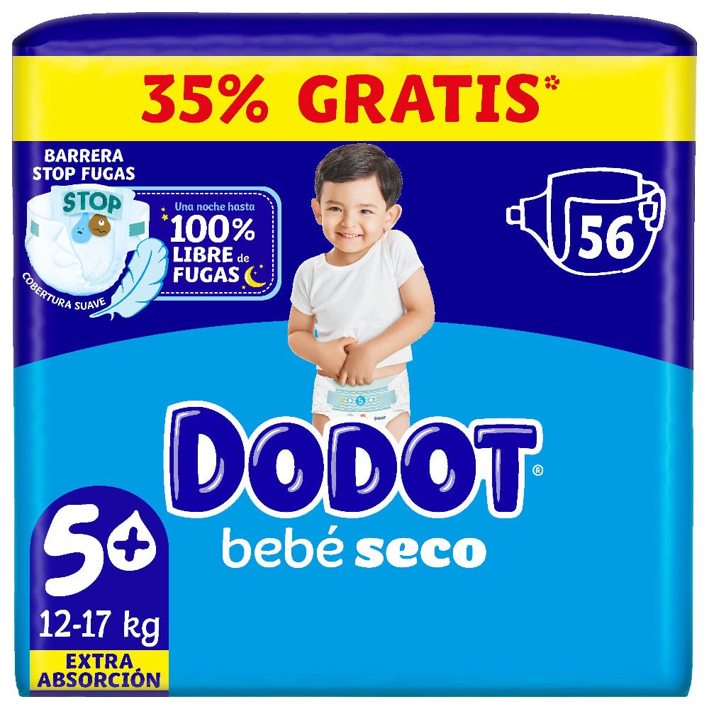 DODOT Dry Baby Extra Jumbo Pack Taille 5+ (56 unités)