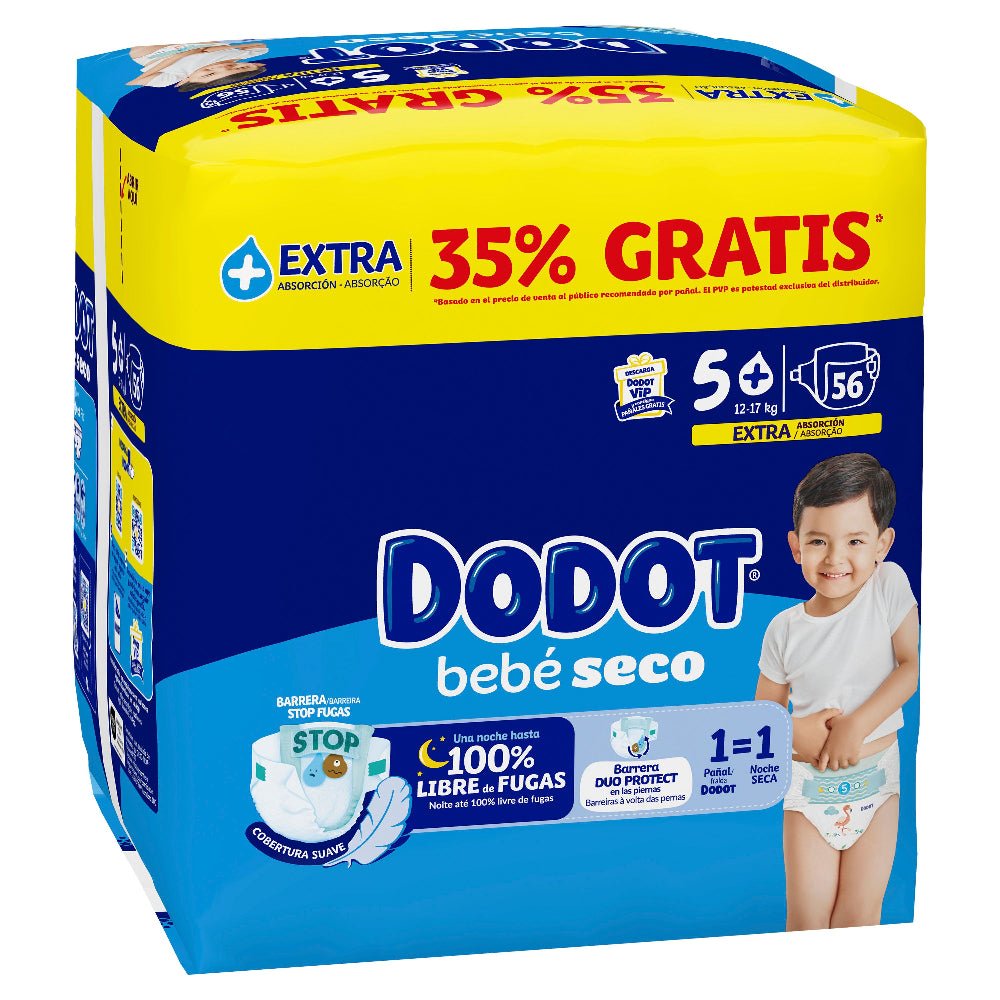 DODOT Dry Baby Extra Jumbo Pack Taille 5+ (56 unités)