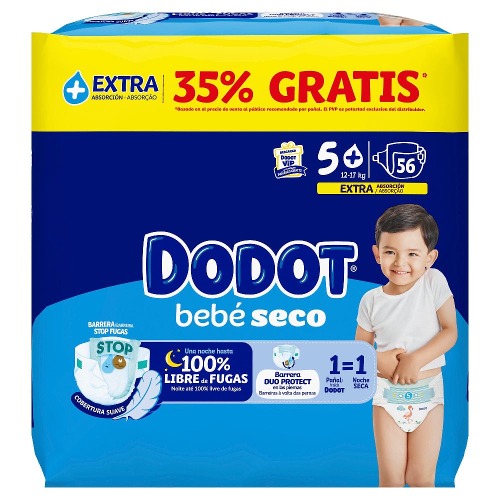 DODOT Dry Baby Extra Jumbo Pack Taille 5+ (56 unités)