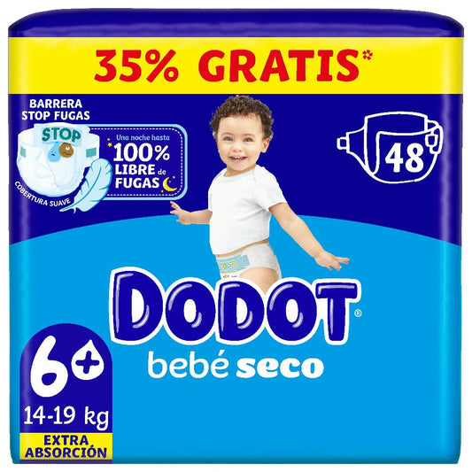 DODOT Bebé Seco Extra Jumbo Pack Talla 6+ (48 uds)