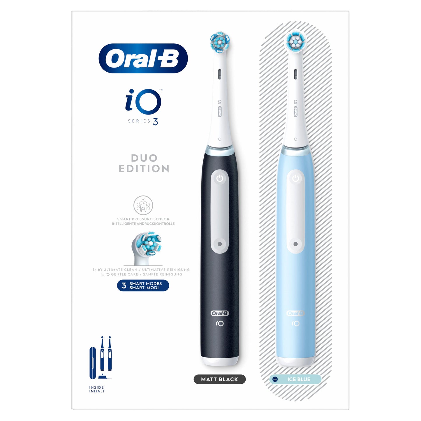 Oral-B iO Series 3 Escova de Dentes Eléctrica Preto / Azul 2 peças