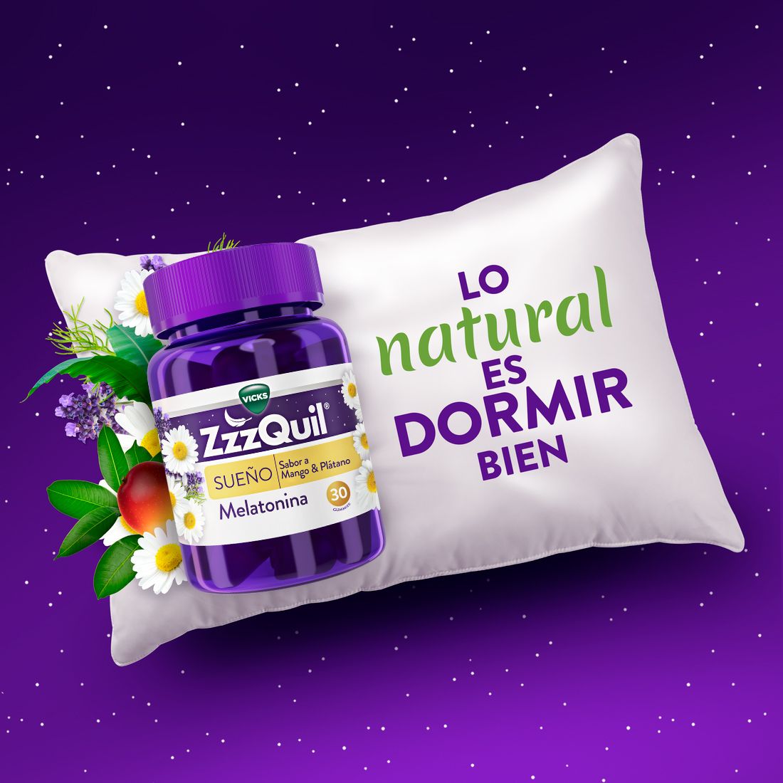 ZzzQuil Sueño Melatonina Sabor Mango & Plátano 30 Gummies