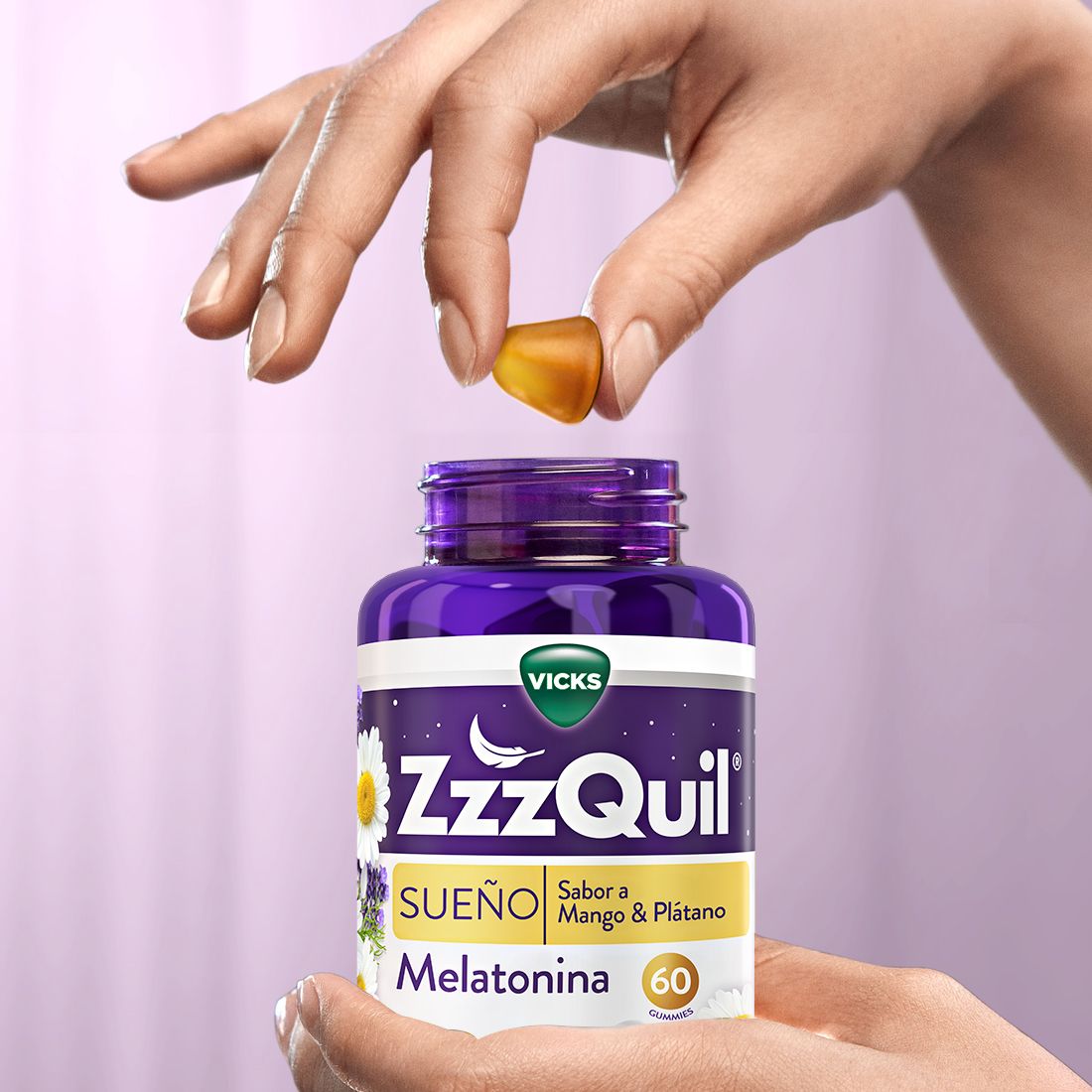 ZzzQuil Sueño Melatonina Mango y Plátano 2x60 Gummies