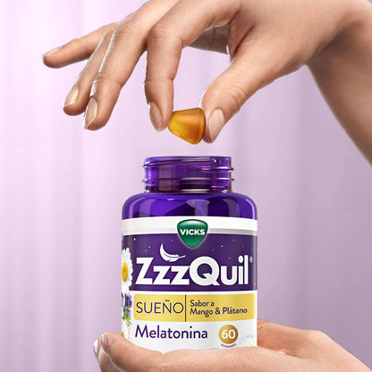 ZzzQuil Sueño Melatonina Mango y Plátano 2x60 Gummies