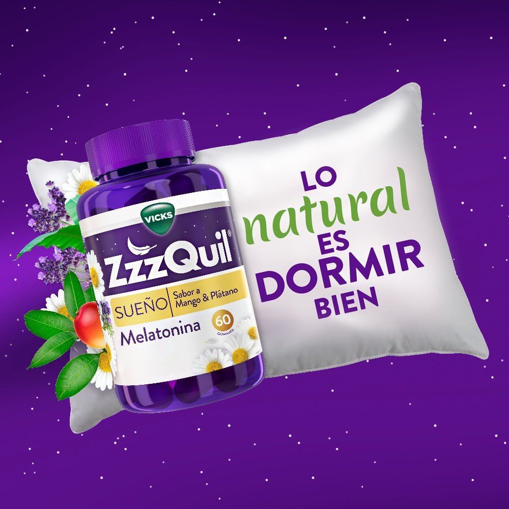 ZzzQuil Sueño Melatonina Mango y Plátano 2x60 Gummies
