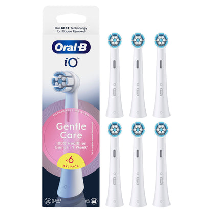 Oral-B iO Gentle Care Têtes de Brosse Blanches 6 pcs