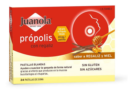 JUANOLA Própolis con Regaliz sabor Regaliz y Miel 24 Pastillas Blandas-1