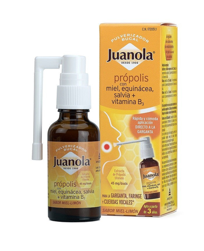 JUANOLA Própolis Pulverizador Bucal con Miel, Equinácea, Salvia y Vit B3 30ml-1