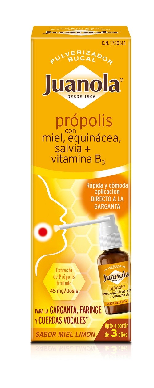 JUANOLA Própolis Pulverizador Bucal con Miel, Equinácea, Salvia y Vit B3 30ml-2