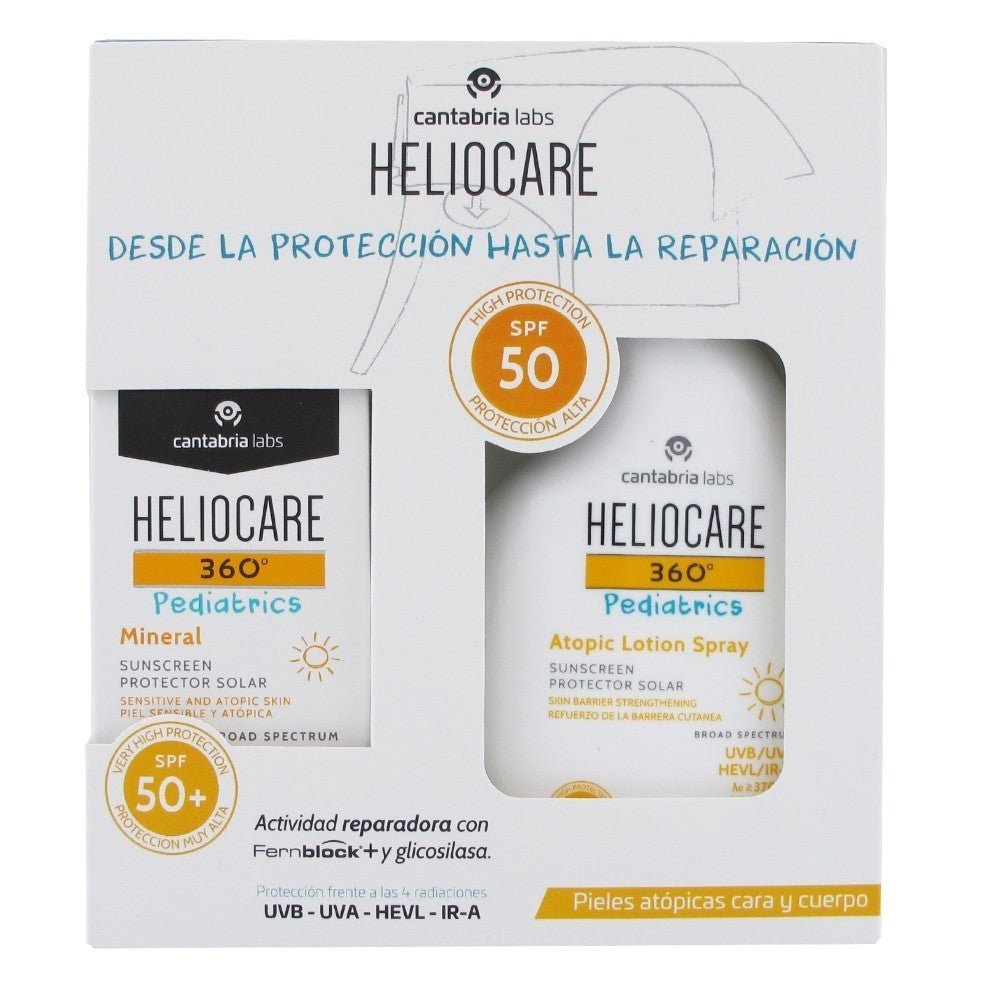 HELIOCARE Pack 360º Pediatrics Mineral SPF50+ (50ml) + Atopic Locion Spray SPF50 250ml-2