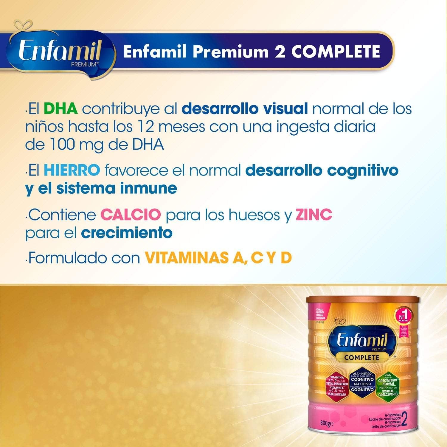 Enfamil 2 Pack 4x800gr Premium Complete Leche Infantil de Continuación-5