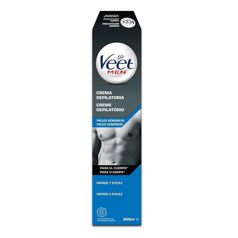 VEET Men Crema Depilatoria Piel Sensible Cuerpo 200ml-2