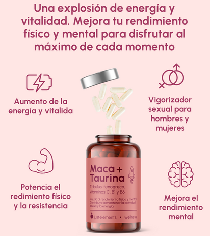 Just Elements Maca Negra + Taurina 120 Cápsulas