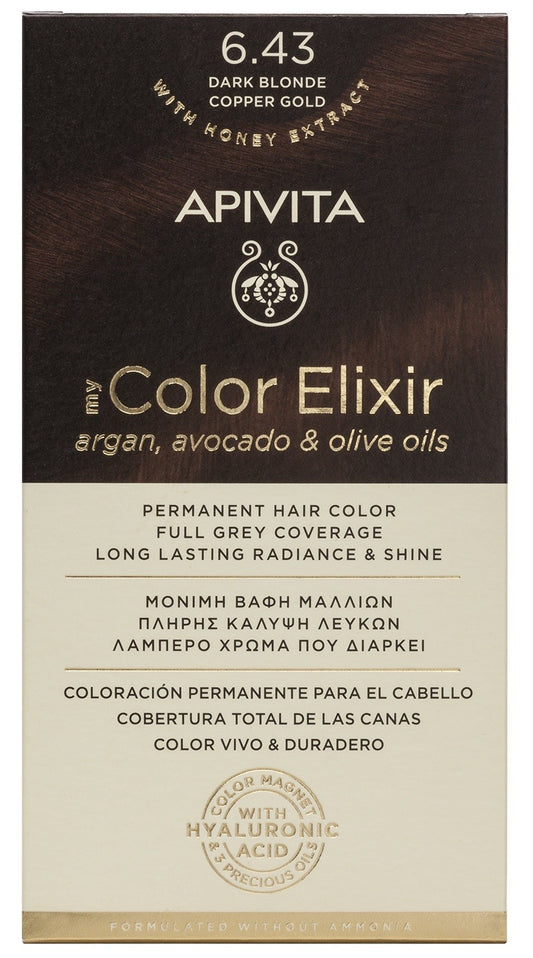 APIVITA Tinte 6.43 Rubio Oscuro Cobrizo Dorado My Color Elixir-1