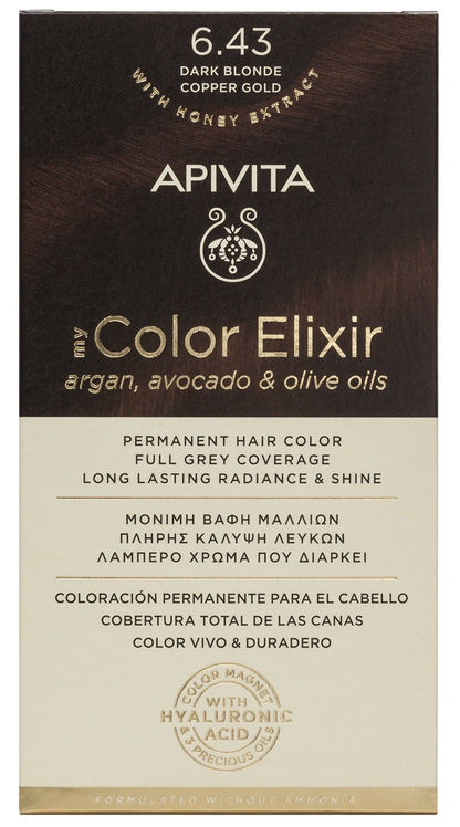 APIVITA Tinte 6.43 Rubio Oscuro Cobrizo Dorado My Color Elixir-1