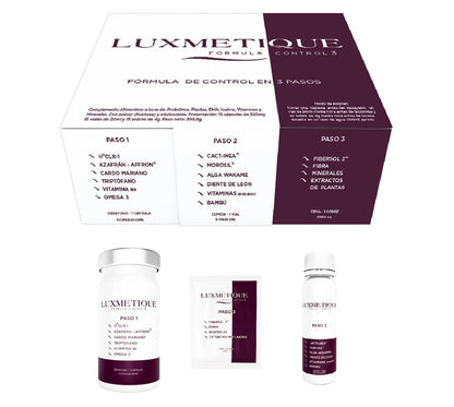 LUXMETIQUE Fórmula Control 3 (15 Cápsulas + 15 Viales + 15 Sobres)-2
