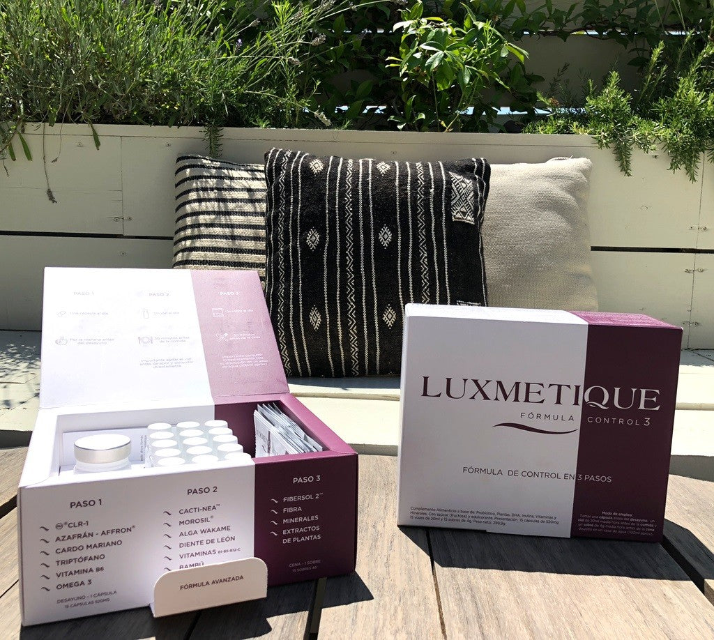 LUXMETIQUE Fórmula Control 3 (15 Cápsulas + 15 Viales + 15 Sobres)-3
