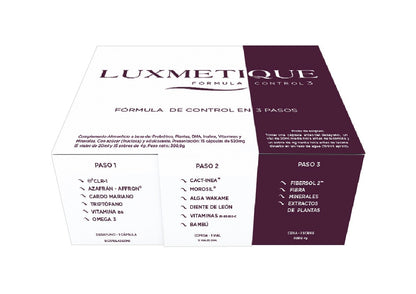 LUXMETIQUE Fórmula Control 3 (15 Cápsulas + 15 Viales + 15 Sobres)-5
