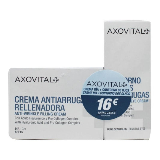 AXOVITAL Pack Crema Antiarrugas Día 50ml + Contorno de Ojos 15ml-1