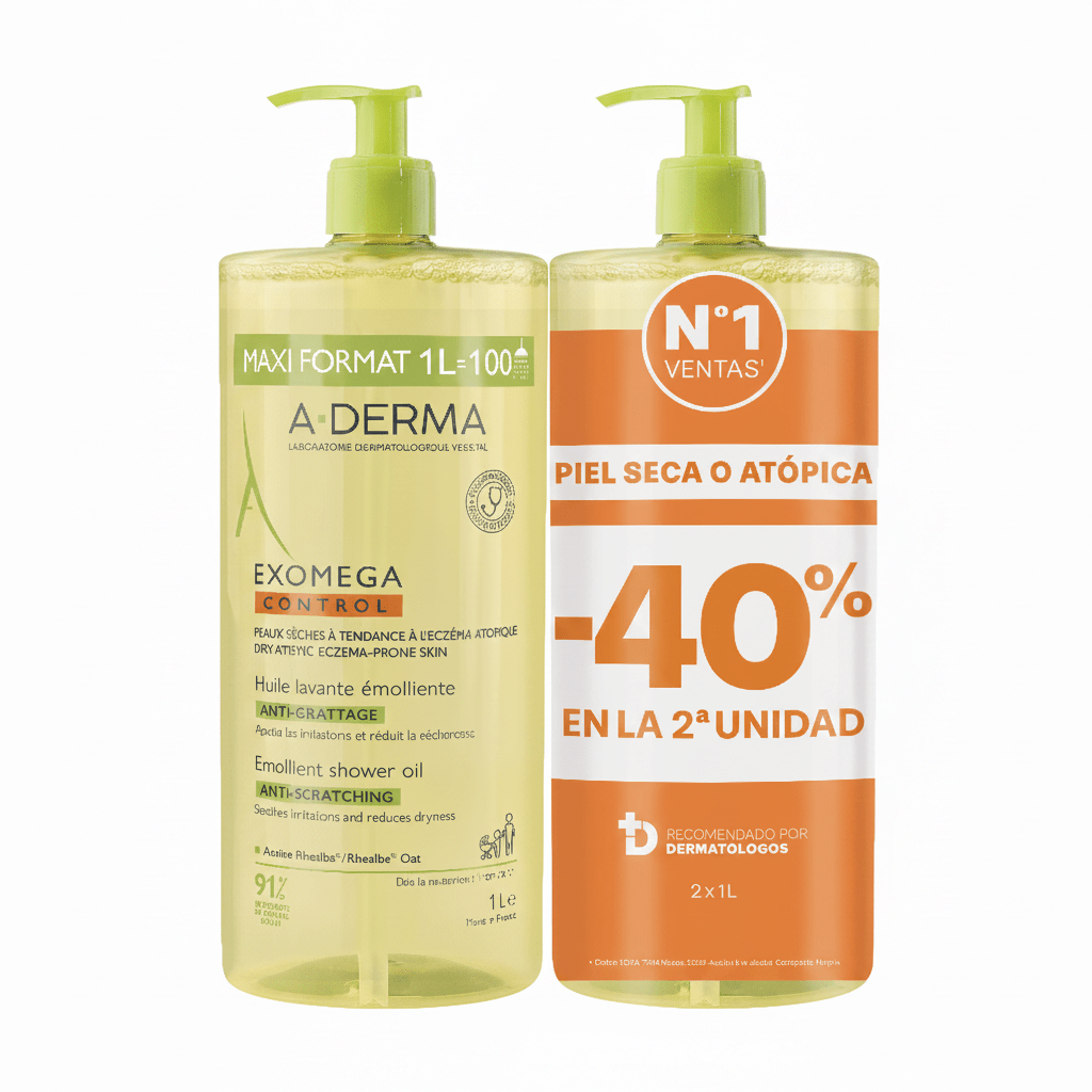 A-Derma Exomega Duschöl bei Neurodermitis – Duopack 2x1L