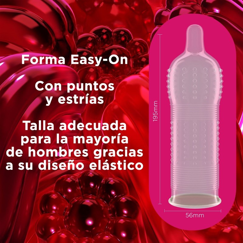 DUREX Preservativo Dame Placer con Puntos y Estrías Pack 2x12 unidades-6