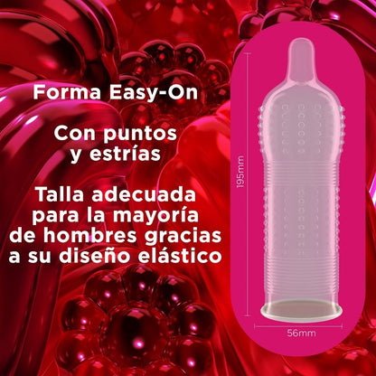 DUREX Preservativo Dame Placer con Puntos y Estrías Pack 2x12 unidades-6