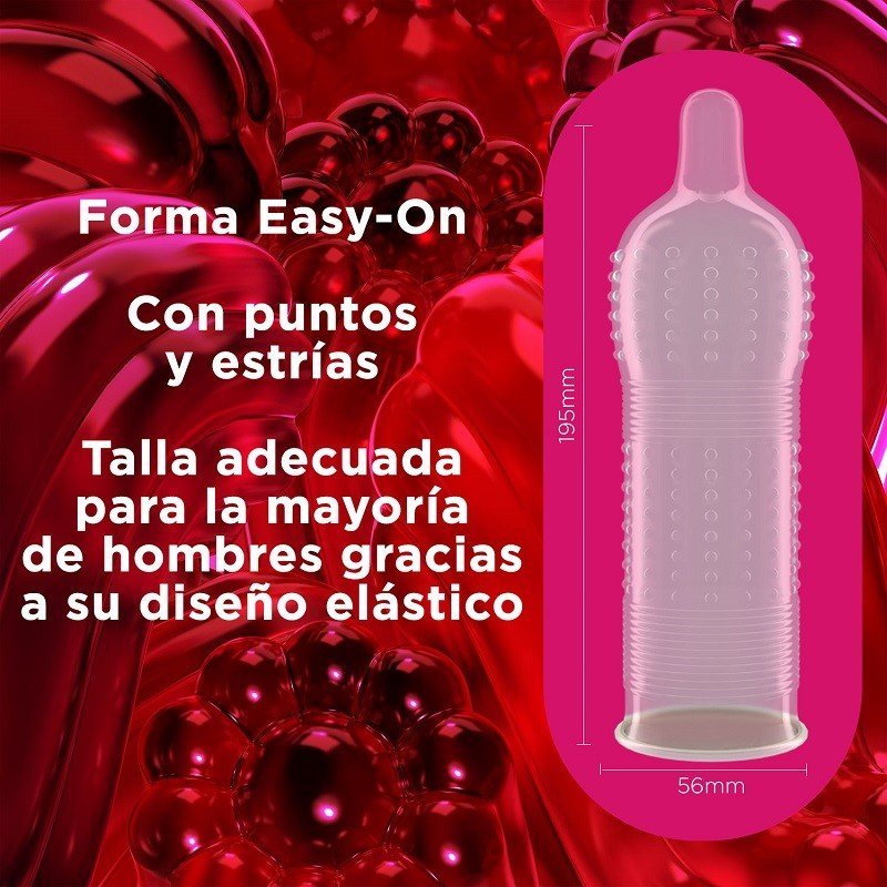 DUREX Preservativo Dame Placer con Puntos y Estrías Pack 2x12 unidades-6