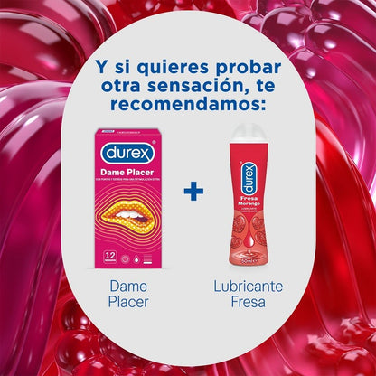 DUREX Preservativo Dame Placer con Puntos y Estrías Pack 2x12 unidades-7