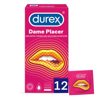 DUREX Preservativos Dame Placer con Puntos y Estrías 12 unidades-2