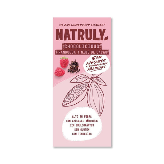 Natruly Tableta Chocolicious chocolate con Frambuesa y nibs de cacao 85g