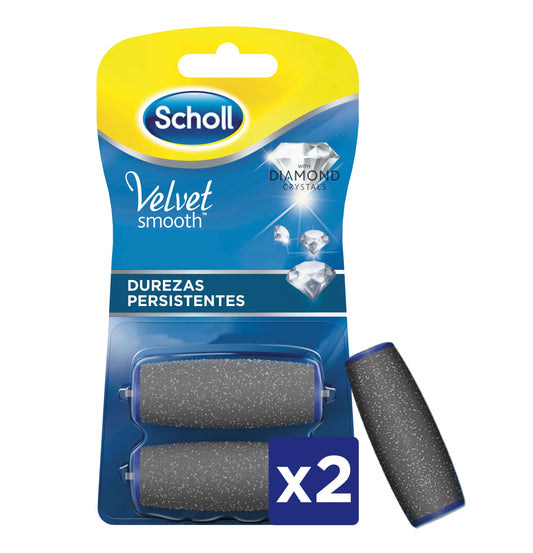 SCHOLL Recambio Cabezales Lima Durezas Persistentes Velvet Smooth Diamond Crystals 2 uds-1