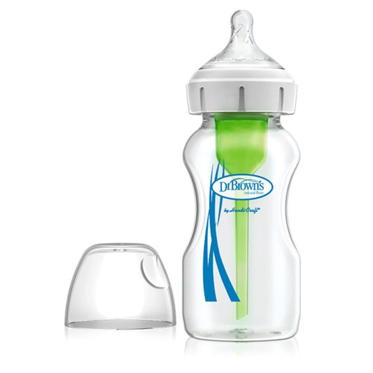 DR. BROWN'S Options+ Biberon en Verre Anti-Colique à Large Ouverture 270 ml