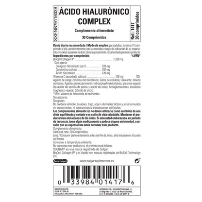 SOLGAR Ácido Hialurónico Complex 30 Comprimidos-3