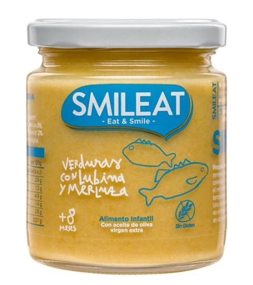 SMILEAT Tarrito Ecológico de Verduras con Lubina y Merluza 230g-1
