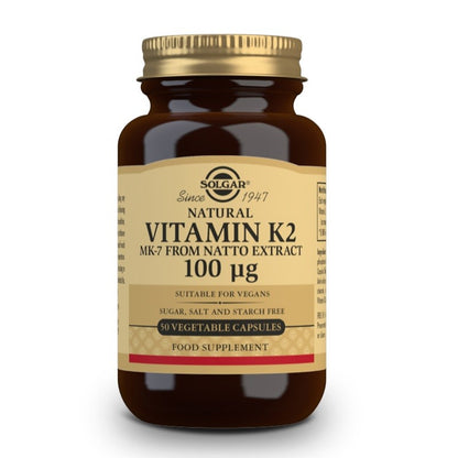 SOLGAR Vitamina K2 100μg con MK-7 Natural (Extracto de Natto) 50 Cápsulas Vegetales-2