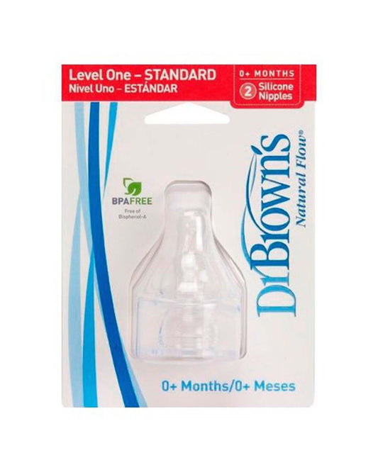 DR. BROWN'S Tétine Bouche Étroite Niveau 1 +0 Mois 2 Unités